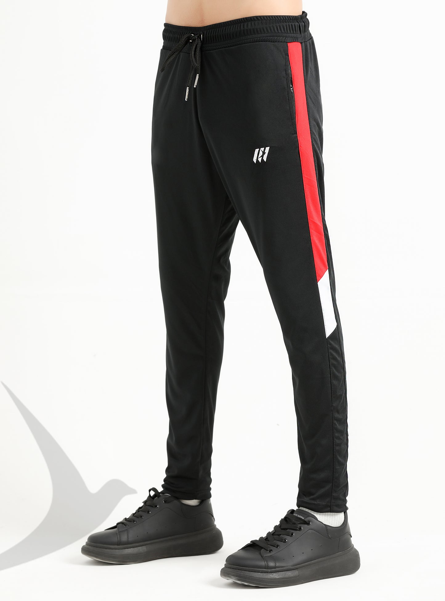 Black - Red n White Panelled Trouser