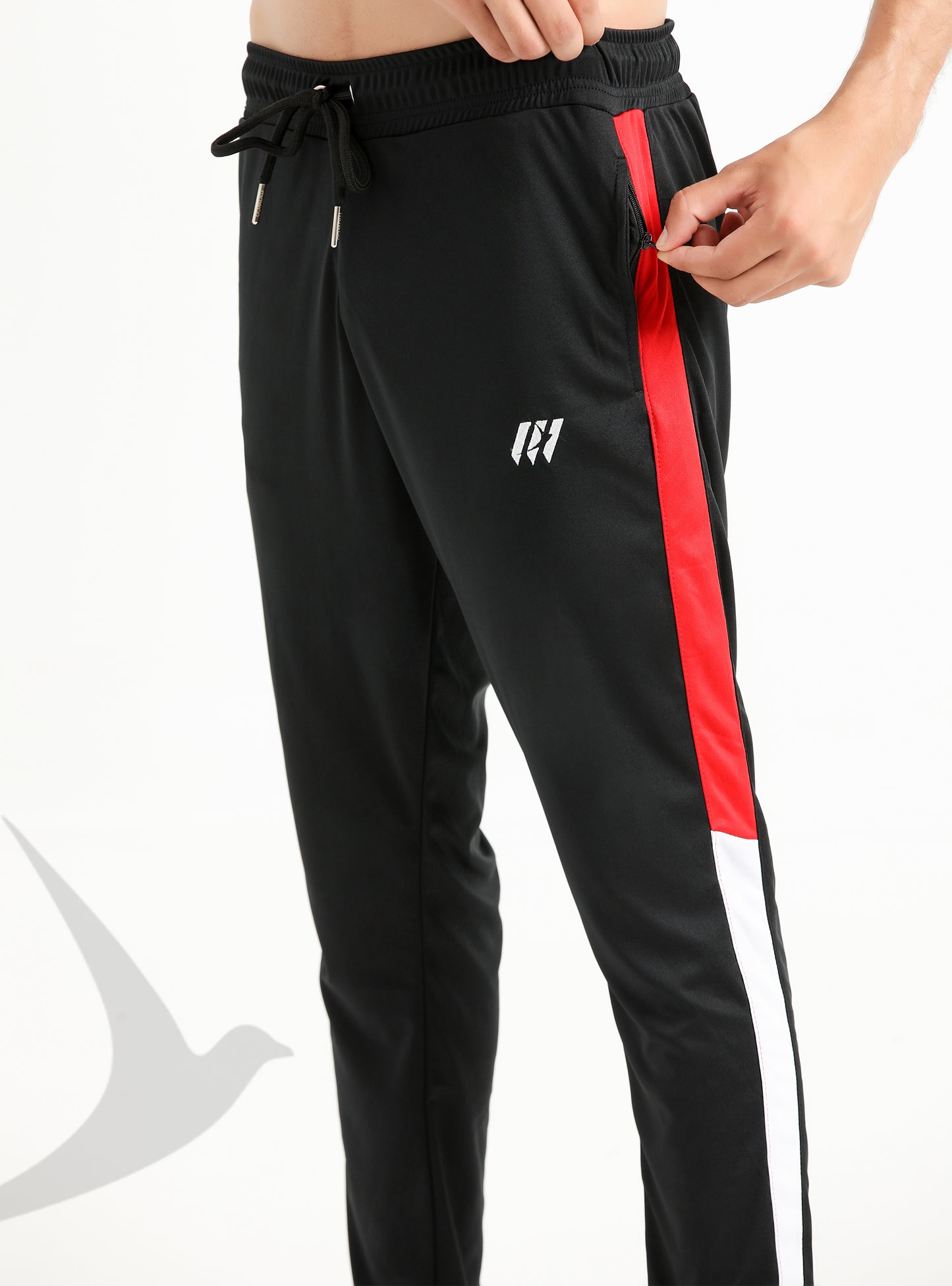 Black Trouser with red & white side panel