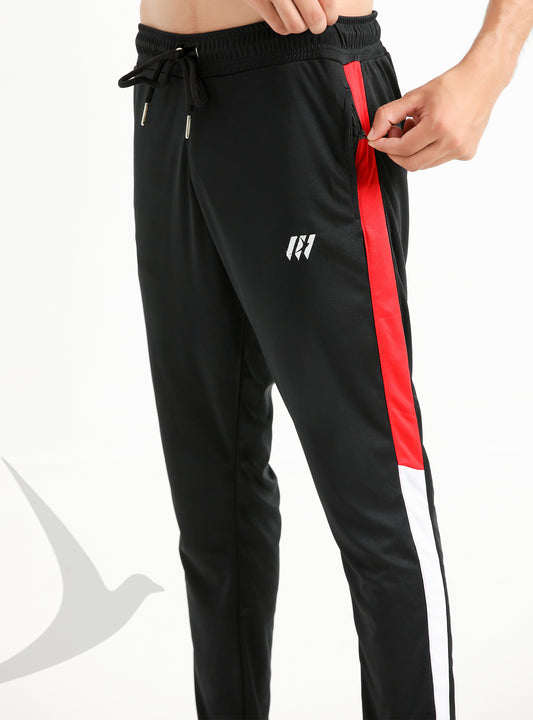 Black Trouser with red & white side panel