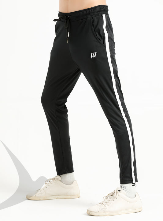 White striped Black Sleek Trouser