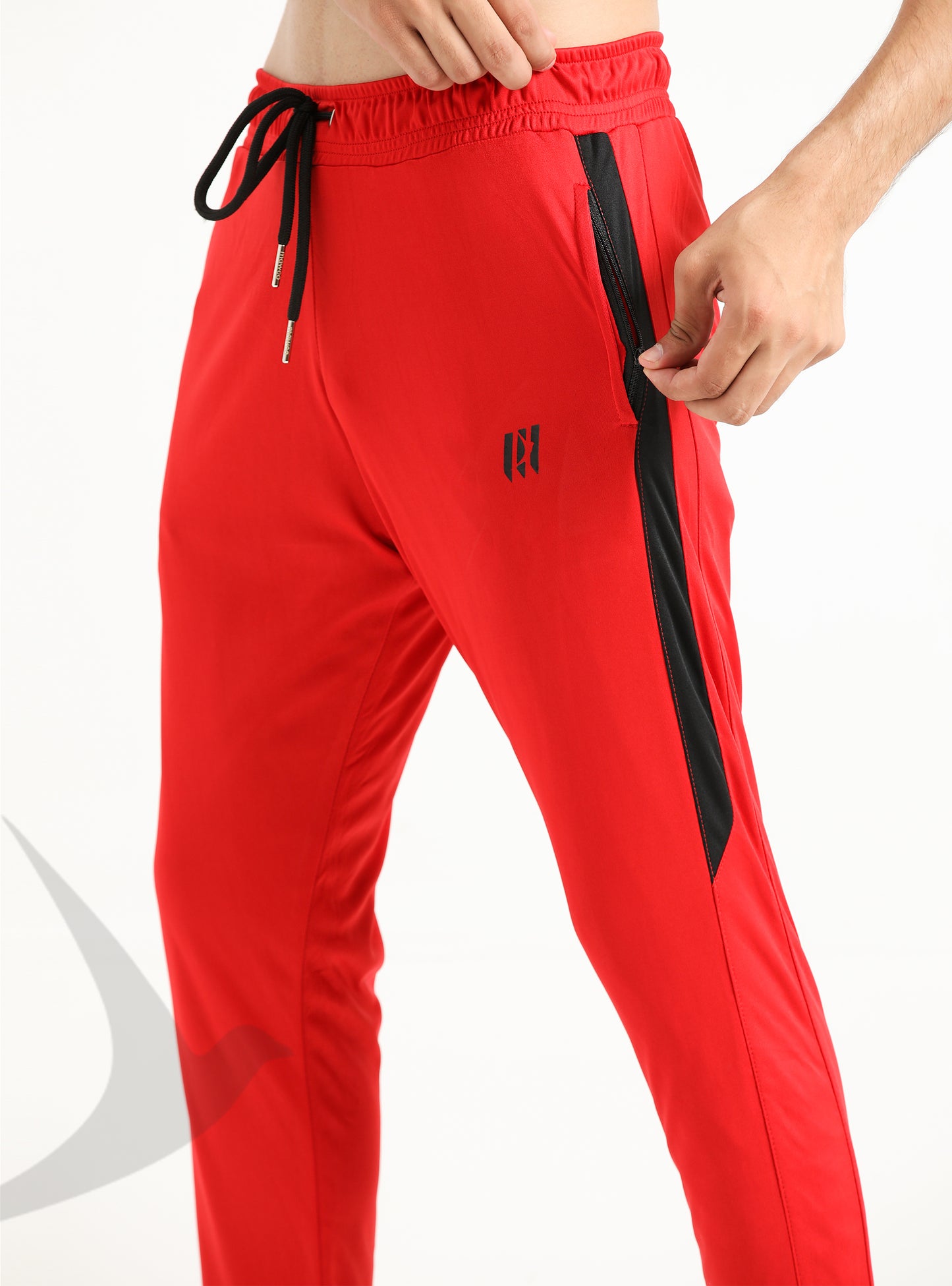 Red With Black Pannel Trouser